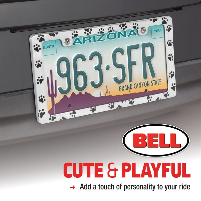 Bell Automotive 22-1-46104-8 Universal Black Paw Print Design License Plate Frame - Image 3